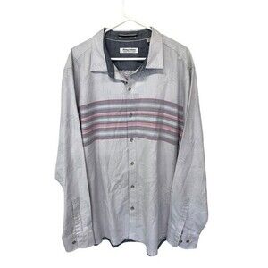 NWOT Tommy Bahama | Pastel Purple Pink Stripes Cotton Blend‎ Shirt XXL